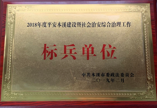 本溪市水务局荣获2018年度平安本溪建设暨社会治安综合治理工作标兵单位